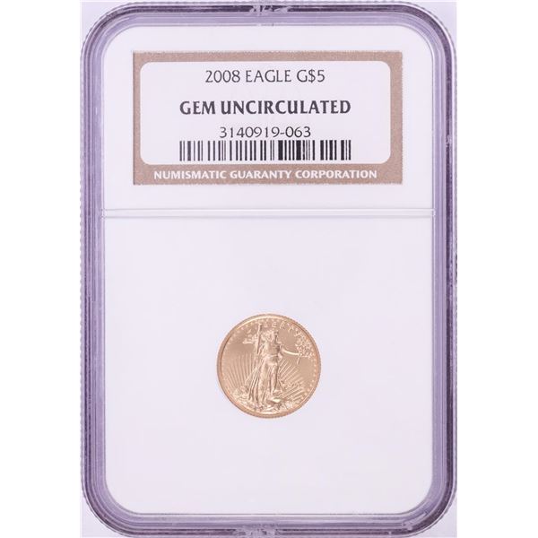 2008 $5 American Gold Eagle Coin NGC Gem Uncirculated