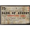 Image 1 : 1863 Bank of Augusta Seventy-Five Cents Obsolete Bank Note