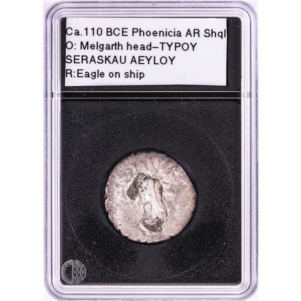 110 BCE Phoenicia Tyre AR Shekel Ancient Coin