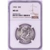 Image 1 : 1955 Franklin Half Dollar Coin NGC MS64