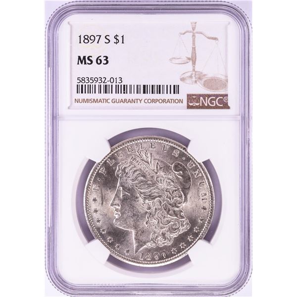 1897-S $1 Morgan Silver Dollar Coin NGC MS63