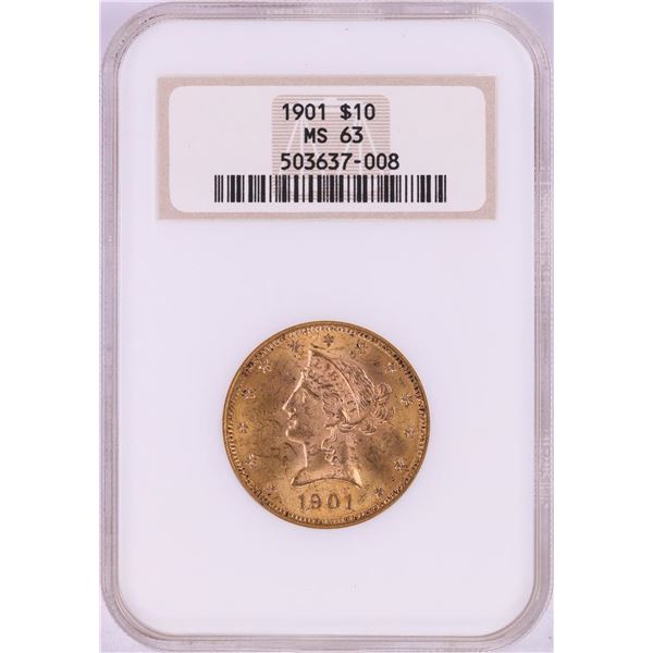 1901 $10 Liberty Head Eagle Gold Coin NGC MS63