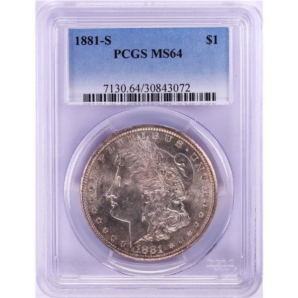 1881-S $1 Morgan Silver Dollar Coin PCGS MS64 Nice Toning