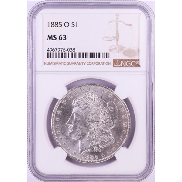 1885-O $1 Morgan Silver Dollar Coin NGC MS63