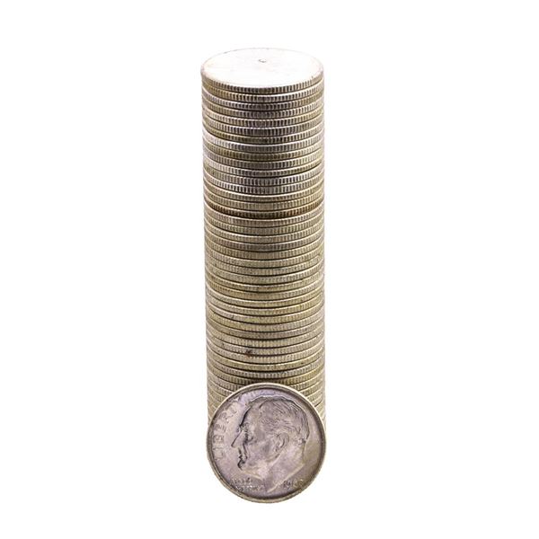 Roll of (50) Brilliant Uncirculated 1960-D Roosevelt Dimes