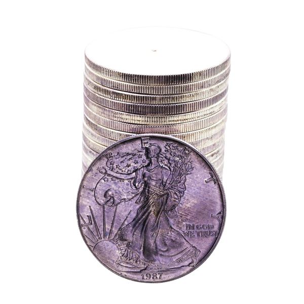 Roll of (20) Brilliant Uncirculated 1987 $1 American Silver Eagle Coins