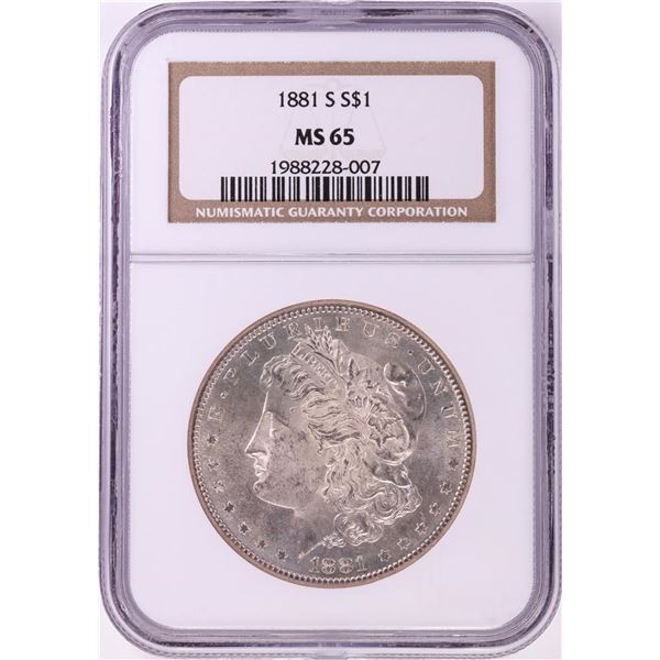 1881-S $1 Morgan Silver Dollar Coin NGC MS65