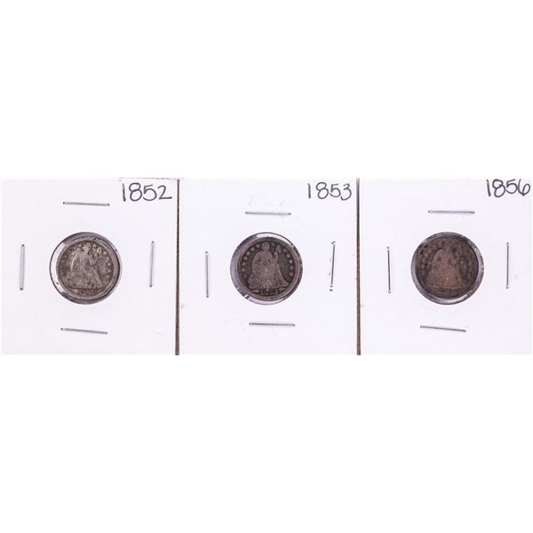 Lot of (3) Seated Liberty Dime Coins