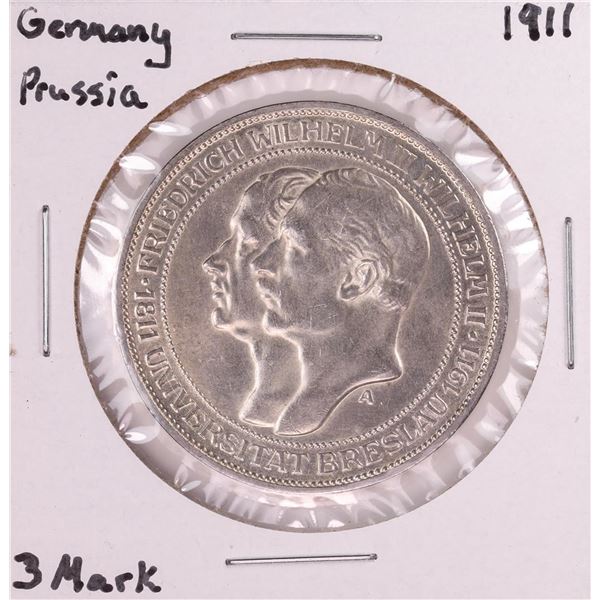 1911 Germany Prussia 3 Mark Silver Coin