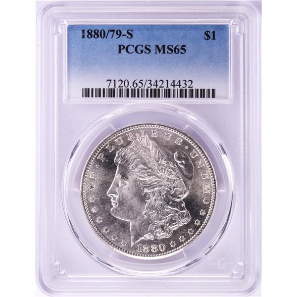 1880/79-S $1 Morgan Silver Dollar Coin PCGS MS65