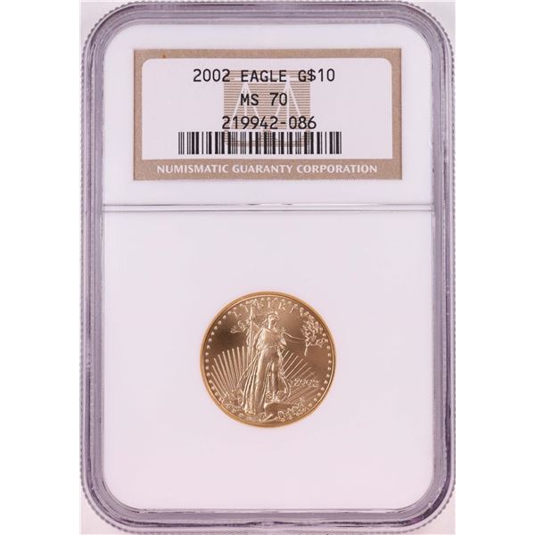 2002 $10 American Gold Eagle Coin NGC MS70