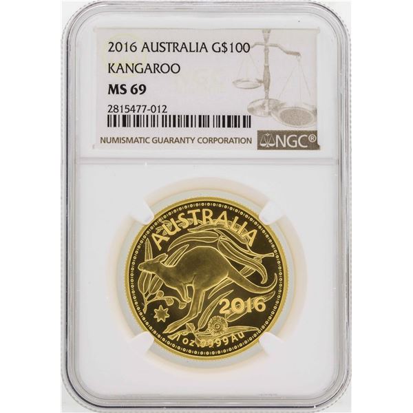 2016 Australia $100 Kangaroo Gold Coin NGC MS69