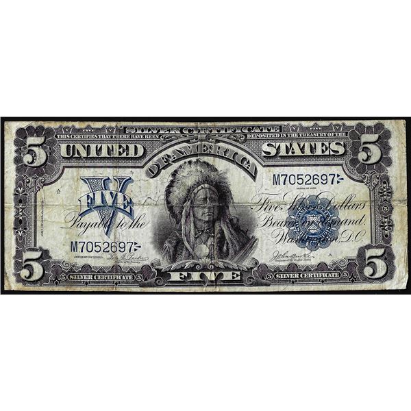 1899 $5 Indian Chief Silver Certificate Note