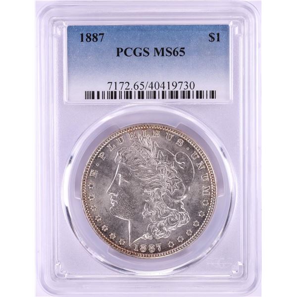 1887 $1 Morgan Silver Dollar Coin PCGS MS65