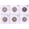 Image 1 : Lot of (6) 1928-1929 Standing Liberty Quarter Coins