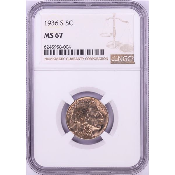 1936-S Buffalo Nickel Coin NGC MS67