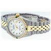 Image 9 : Rolex Men's Two Tone Stainless Steel & Gold MOP Emerald String Diamond Datejust Watch