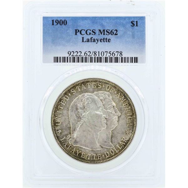 1900 $1 Lafayette Commemorative Silver Dollar Coin PCGS MS62