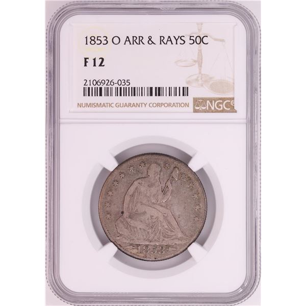 1853-O Seated Liberty Half Dollar Coin NGC F12