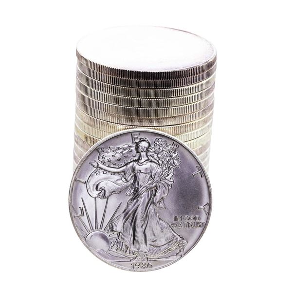 Roll of (20) Brilliant Uncirculated 1986 $1 American Silver Eagle Coins