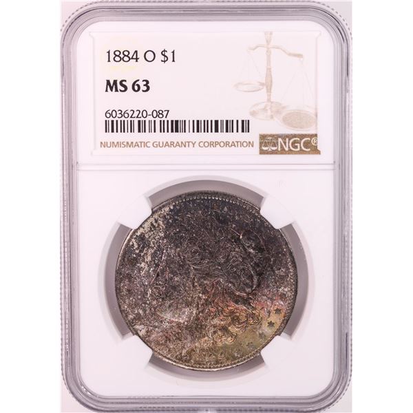 1884-O $1 Morgan Silver Dollar Coin NGC MS63 Great Toning