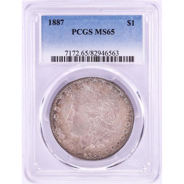 1887 $1 Morgan Silver Dollar Coin PCGS MS65