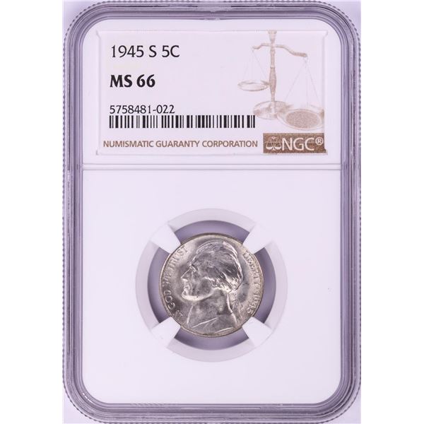 1945-S Jefferson Nickel Coin NGC MS66