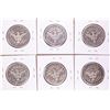 Image 2 : Lot of (6) Miscellaneous Date Barber Half Dollar Coins