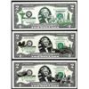 Image 1 : Lot of (3) 2003A $2 Federal Reserve Notes Colorized