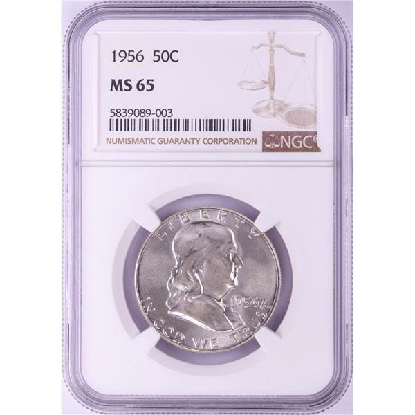 1956 Franklin Half Dollar Coin NGC MS65