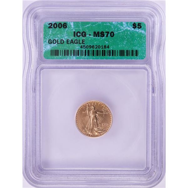 2006 $5 American Gold Eagle Coin ICG MS70
