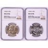 Image 1 : Lot of (2) 1958-D Franklin Half Dollar Coins NGC MS64FBL