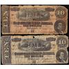 Image 1 : Lot of (2) 1864 $10 Confederate States of America Notes
