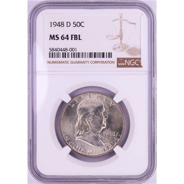 1948-D Franklin Half Dollar Coin NGC MS64FBL