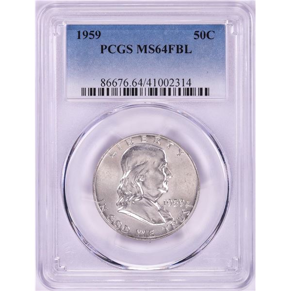 1959 Franklin Half Dollar Coin PCGS MS64FBL