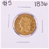 Image 1 : 1836 $5 Classic Head Half Eagle Gold Coin