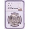 Image 1 : 1922 $1 Peace Silver Dollar Coin NGC MS63