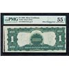 Image 1 : 1899 $1 Black Eagle Silver Certificate Note Offset Printing ERROR PMG AU55 EPQ