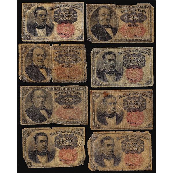 Lot of (8) Miscellaneous Fifth Issue Fractional Currency Notes