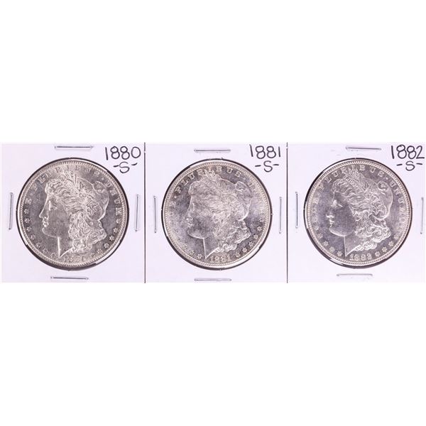 Lot of 1880-S to 1882-S $1 Morgan Silver Dollar Coins