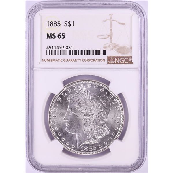 1885 $1 Morgan Silver Dollar Coin NGC MS65