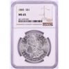 Image 1 : 1885 $1 Morgan Silver Dollar Coin NGC MS65