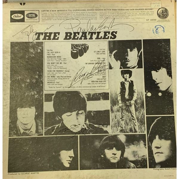 Signed Beatles Rubber Soul Album Cover