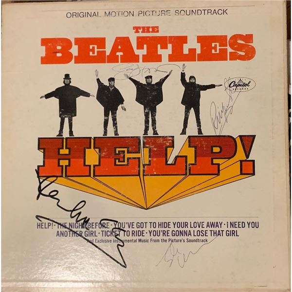 Signed Beatles Help! Album Cover