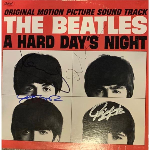 Signed Beatles Hard Day's Night Album Cover
