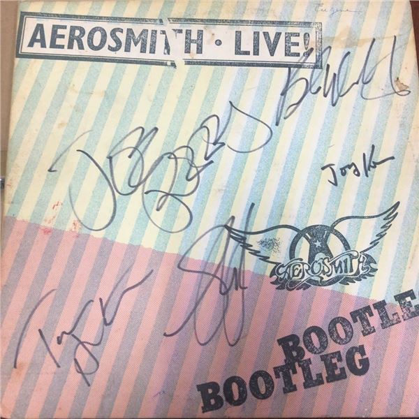 Signed Aerosmith Live Bootleg Album Cover