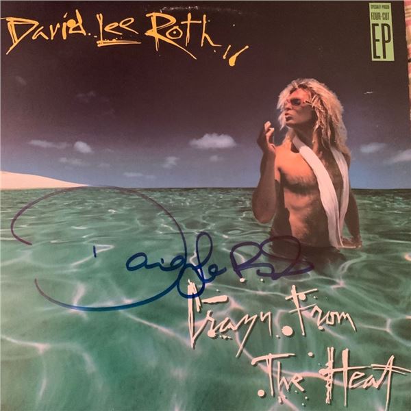 Signed David Lee Roth Crazy From The Heat Album Cover