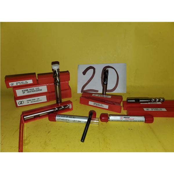 Lot of New Minicut International Rougher End Mill (6mm x2, 8mm x2, 10mm x2, 12mm, 14mm, 18mm, 20mm)