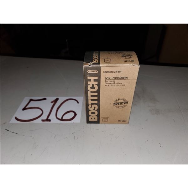 Box of Stanley BOSTITCH 5/16" Staples