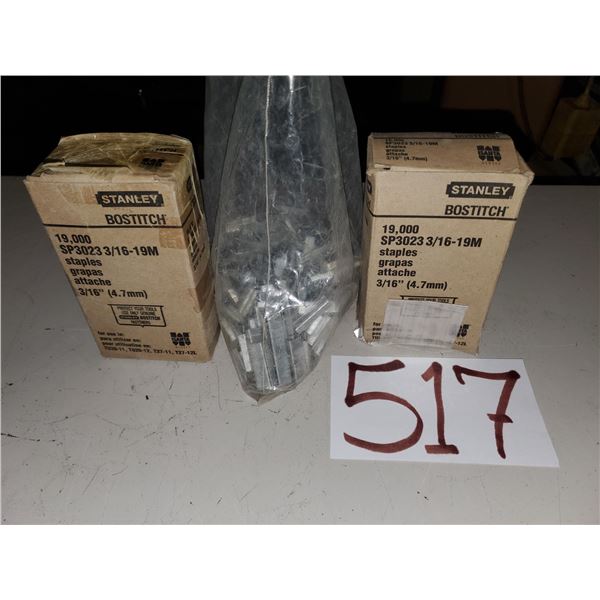 Lot of Stanley BOSTITCH 3/16" Staples